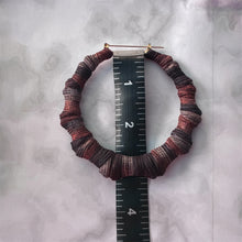 Load image into Gallery viewer, Black and Brown Thread-Wrapped Bamboo Hoop Earrings