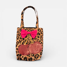 Load image into Gallery viewer, "Cherry Bomb" Leopard Tote – Handmade Lined Shoulder Tote Bag