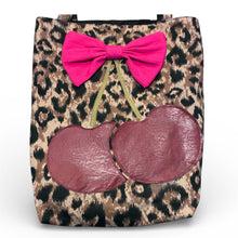 Load image into Gallery viewer, "Cherry Bomb" Leopard Tote – Handmade Lined Shoulder Tote Bag