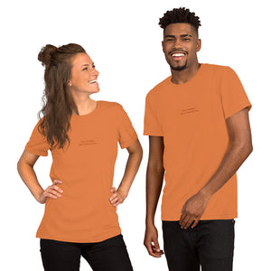 Orange Not Perfect But Intentional Embroidered Short-Sleeve Unisex T-Shirt